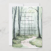 Romantic Enchanted Forest Wedding Einladung (Vorderseite)