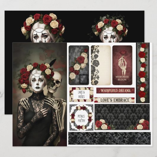 Romantic Ephemera Sheet Karte (Vorne/Hinten)