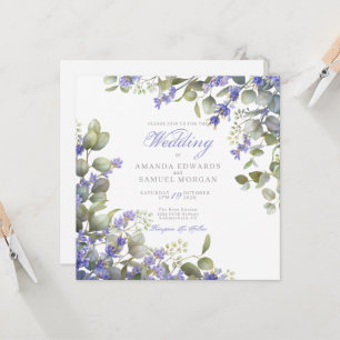Romantic Eucalyptus & Lavender Wedding Invitation Einladung