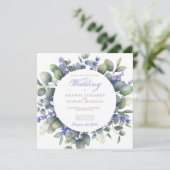 Romantic Eucalyptus & Lavender Wedding Invitation Einladung (Stehend Vorderseite)