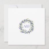 Romantic Eucalyptus & Lavender Wedding Invitation Einladung (Rückseite)