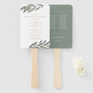 Romantic Evergreen Wedding Program Fächer