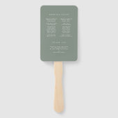 Romantic Evergreen Wedding Program Fächer (Rückseite)