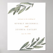 Romantic Evergreen Wedding Welcome Sign Poster (Vorne)