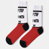 Romantic Every Step Taken With Love Red Hearts Cre Socken (Linkes Detail)