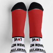 Romantic Every Step Taken With Love Red Hearts Cre Socken (Oben)