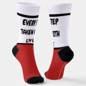Romantic Every Step Taken With Love Red Hearts Cre Socken (Gewinkelt)