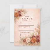Romantic Fall Floral Wedding RSVP Karte (Vorderseite)