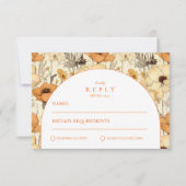 Romantic Fall Floral Wedding RSVP Karte (Vorderseite)