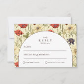 Romantic Fall Floral Wedding RSVP Karte (Vorderseite)