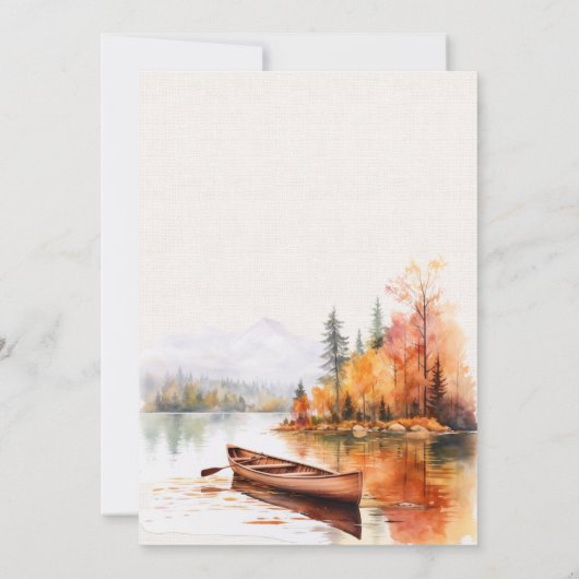 Romantic fall lake Wedding Table Seating Card Einladung (Rückseite)