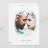 Romantic Fancy Overlay Misty Effect Photo Einladung (Vorne/Hinten)