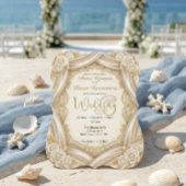 Romantic Faux Gold Calligraphy Royal Wedding Einladung