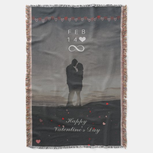 Romantic Feb 14 Infinity Valentine Design Decke (Vorderseite Vertikal)