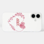Romantic Fingerprint Heart Floral Phone Case (Rückseite (Horizontal))