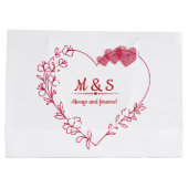 Romantic Fingerprint Heart Gift Bag Große Geschenktüte (Rückseite)