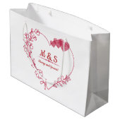 Romantic Fingerprint Heart Gift Bag Große Geschenktüte (Rückseite Schrägansicht)