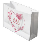 Romantic Fingerprint Heart Gift Bag Große Geschenktüte (Vorderseite Schrägansicht)