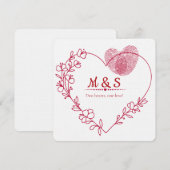 Romantic Fingerprint Heart Valentine Card Feiertagskarte (Vorne/Hinten)