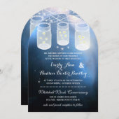 Romantic Firefly Mason Jar Wedding Einladung (Vorne/Hinten)