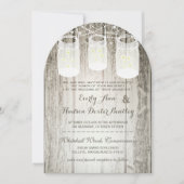 Romantic Firefly Mason Jar Wedding Einladung (Vorderseite)