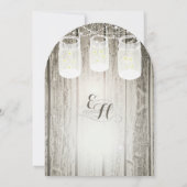 Romantic Firefly Mason Jar Wedding Einladung (Rückseite)
