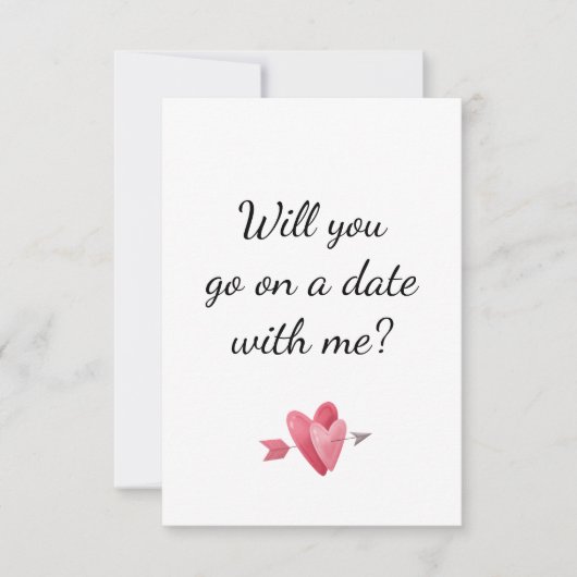 Romantic First Date Heart Proposal Einladung (Vorderseite)