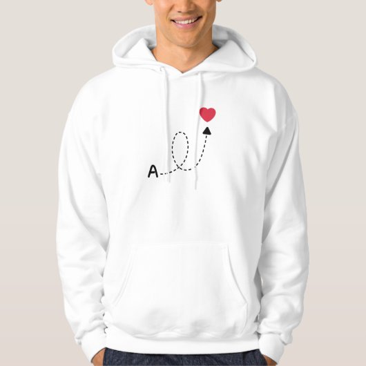 Romantic First Letter Love Design Hoodie (Vorderseite)