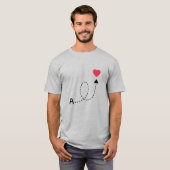 Romantic First Letter Love Design  T-Shirt (Vorne ganz)