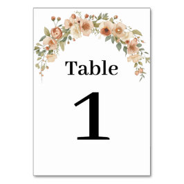 Romantic Floral Arch Table Number  Tischnummer