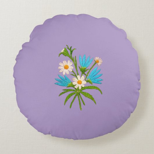 Romantic Floral – Botanical Fantasy Minimalist Rundes Kissen (Vorderseite)