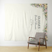 Romantic Floral Bridal Shower Backdrop Wandteppich (Beispiel (Horizontal))