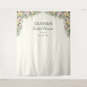 Romantic Floral Bridal Shower Backdrop Wandteppich (Vorderseite)