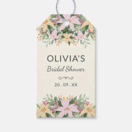 Romantic Floral Bridal Shower Favor Tag Geschenkanhänger