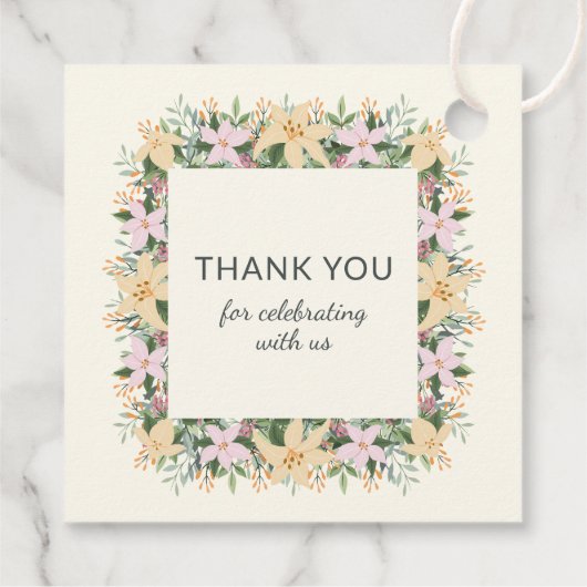 Romantic Floral Bridal Shower Label (Rückseite)