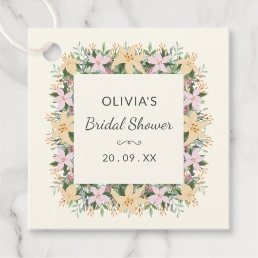 Romantic Floral Bridal Shower Label (Vorderseite)
