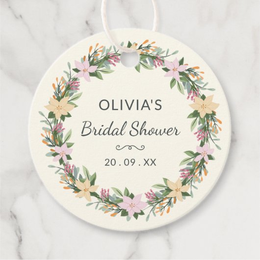 Romantic Floral Bridal Shower Label (Vorderseite)