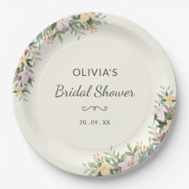 Romantic Floral Bridal Shower Pappteller