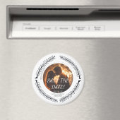 Romantic Floral Circle Save the Date Magnet (In Situ (Geschirrspüler))