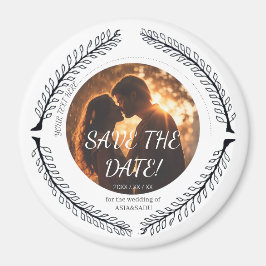 Romantic Floral Circle Save the Date Magnet