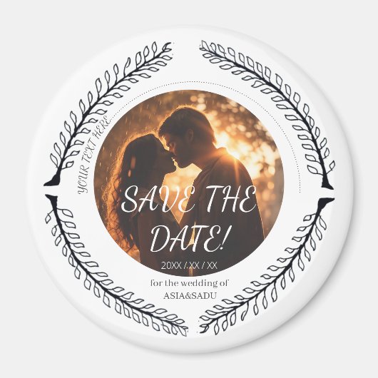 Romantic Floral Circle Save the Date Magnet (Vorne)