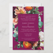 Romantic Floral Cluster Wedding Invitation Einladung (Vorderseite)
