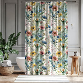Romantic Floral Curtain Pastel Gift for Parents Duschvorhang