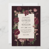 Romantic Floral Elegant Modern QR Code Wedding Einladung (Vorderseite)