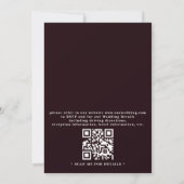 Romantic Floral Elegant Modern QR Code Wedding Einladung (Rückseite)