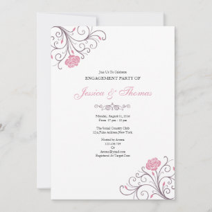 Romantic Floral Engagement Invitation Card Einladung