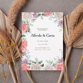 Romantic Floral Frame Wedding Invitation Einladung