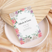 Romantic Floral Frame Wedding Invitation Einladung