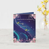 Romantic Floral Galaxy Wedding Invitation  Karte (Gelbe Blume)