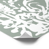 Romantic Floral Garden Sage Green Wedding Welcome Poster (Ecke)